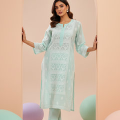 Readymade Cotton Kurta in Sea Green Kurta
