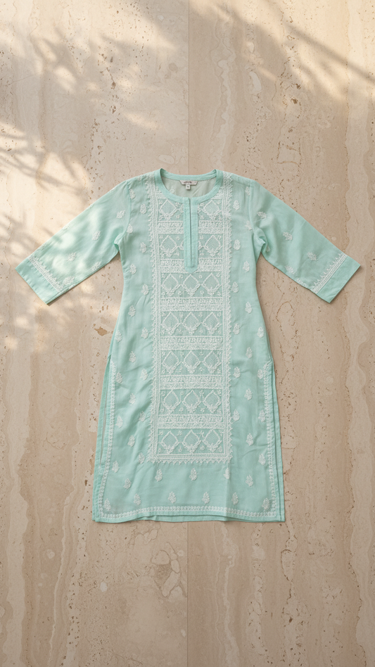 Readymade Cotton Kurta in Sea Green Kurta