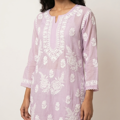 Readymade Dusk Pink Muslin Short Kurta