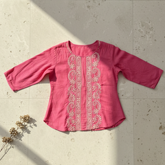 Pink Muslin Top - Shirt