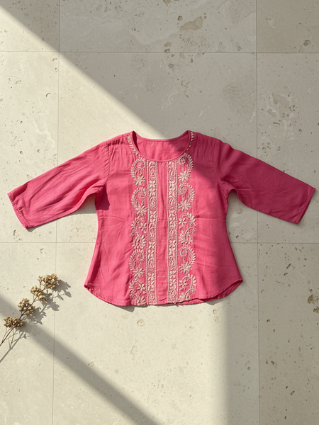 Pink Muslin Top - Shirt