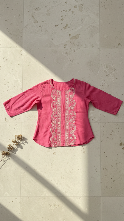 Pink Muslin Top - Shirt