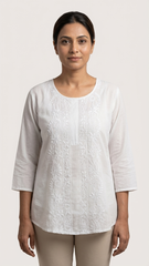 Light Blue Muslin Top - Shirt