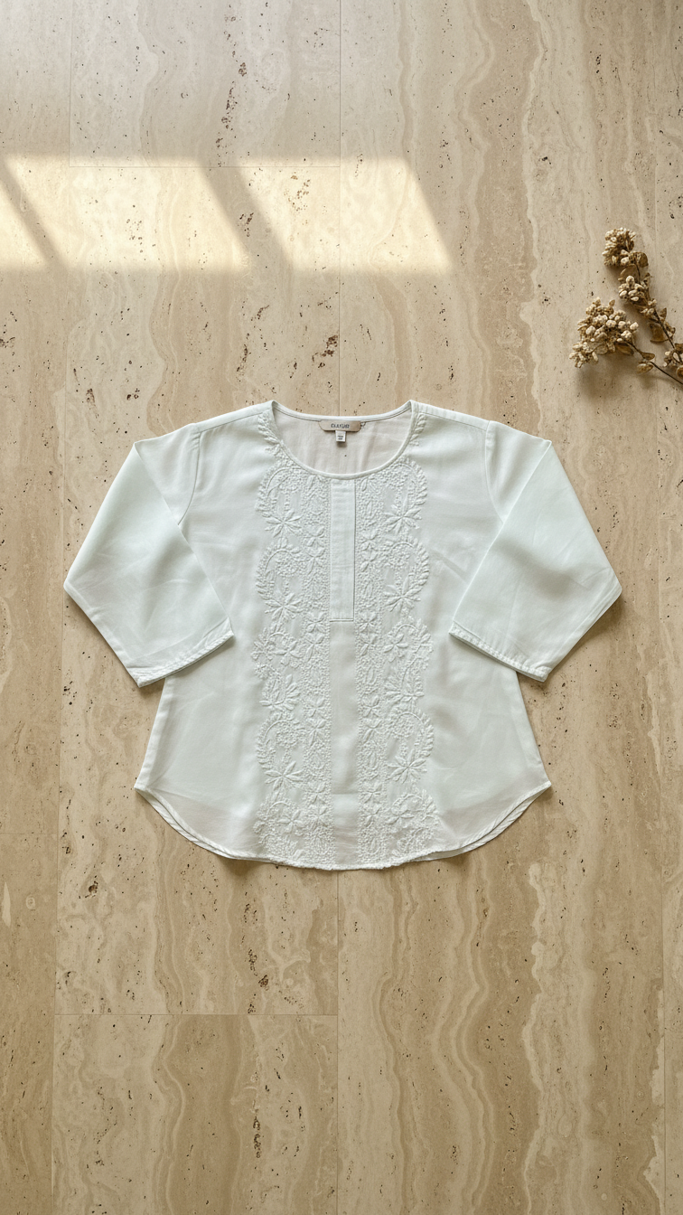 Light Blue Muslin Top - Shirt