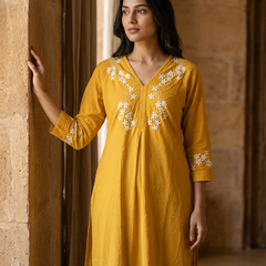 Yellow Readymade Cotton Co-ord Set