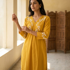 Yellow Readymade Cotton Co-ord Set
