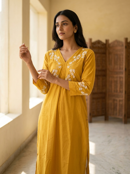 Yellow Readymade Cotton Co-ord Set