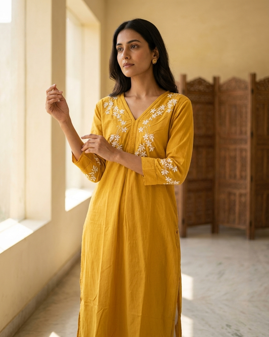 Yellow Readymade Cotton Co-ord Set