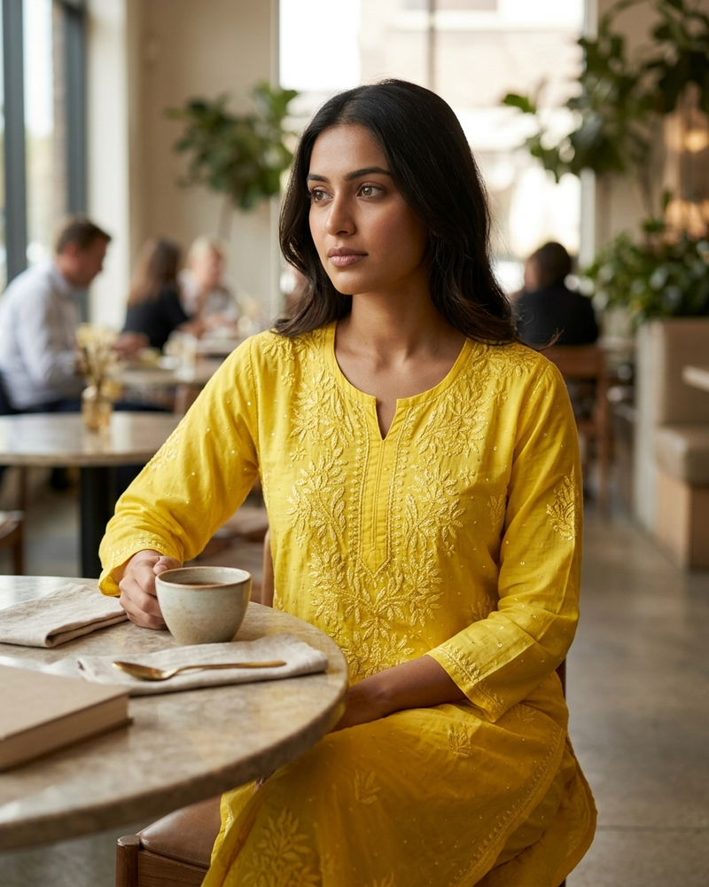 Chanderi Banarasi Butti Chikankari Co-ord Set