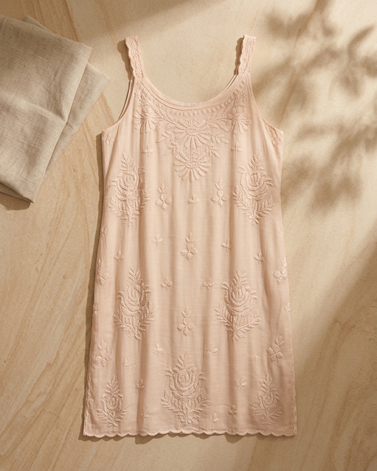 Royale Beige Muslin Sleeveless Kurta