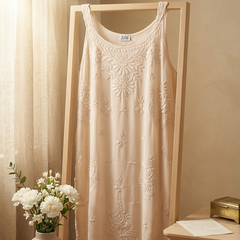 Royale Beige Muslin Sleeveless Kurta