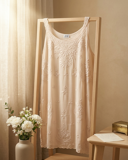 Royale Beige Muslin Sleeveless Kurta