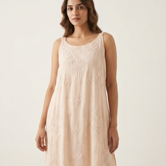 Royale Beige Muslin Sleeveless Kurta
