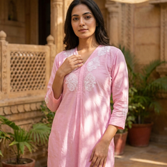 Pink Readymade Cotton Co-ord Set Design3