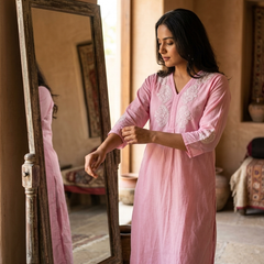 Pink Readymade Cotton Co-ord Set Design3