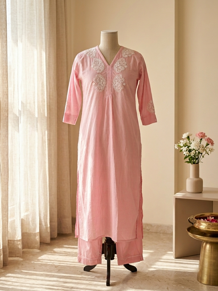 Pink Readymade Cotton Co-ord Set Design3