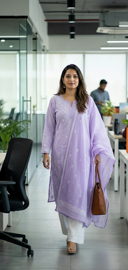 Semistitched Cotton Suit Set